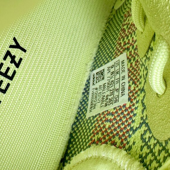 RARE Authentic YEEZY BOOST 350 V2 ‘SEMI FROZEN YELLOW’ B37572 SNEAKERS Size 9 US - Picture 7 of 10